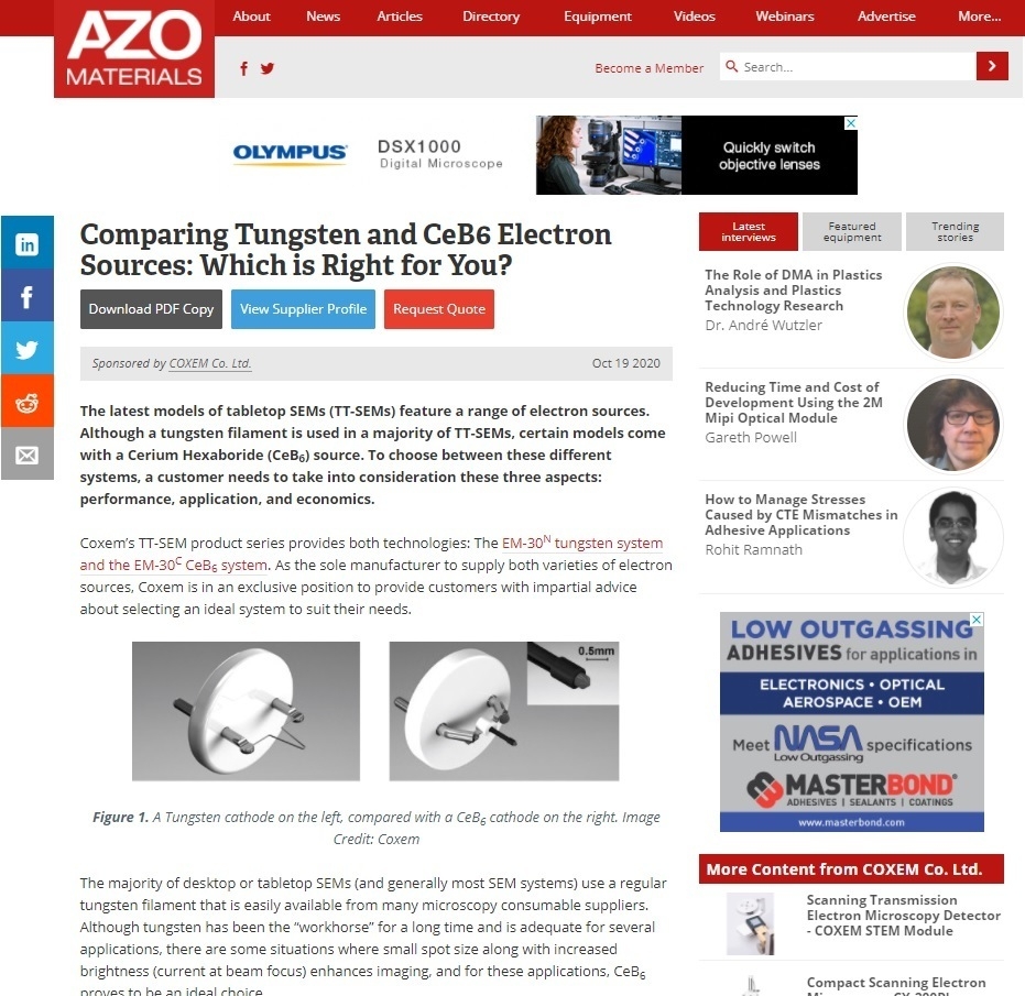 Comparing Tungsten and CeB6 Electron Sources: Which is Right for You?