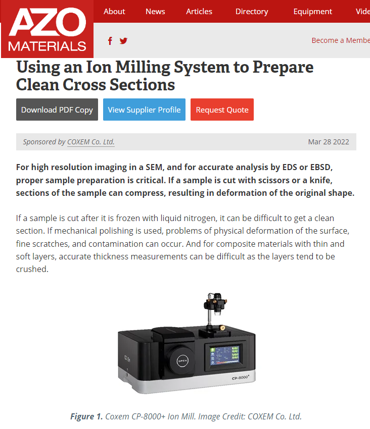 Using an Ion Milling System to Prepare Clean Cross Sections